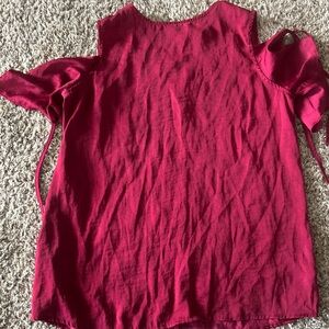 Burgundy Cold Shoulder Blouse